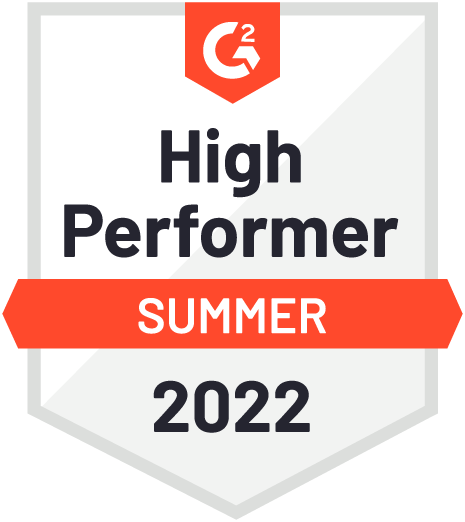 G2 winner of Summer 2022's high performer award.